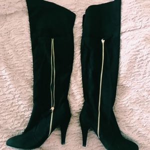 Velvet Thigh High Boots